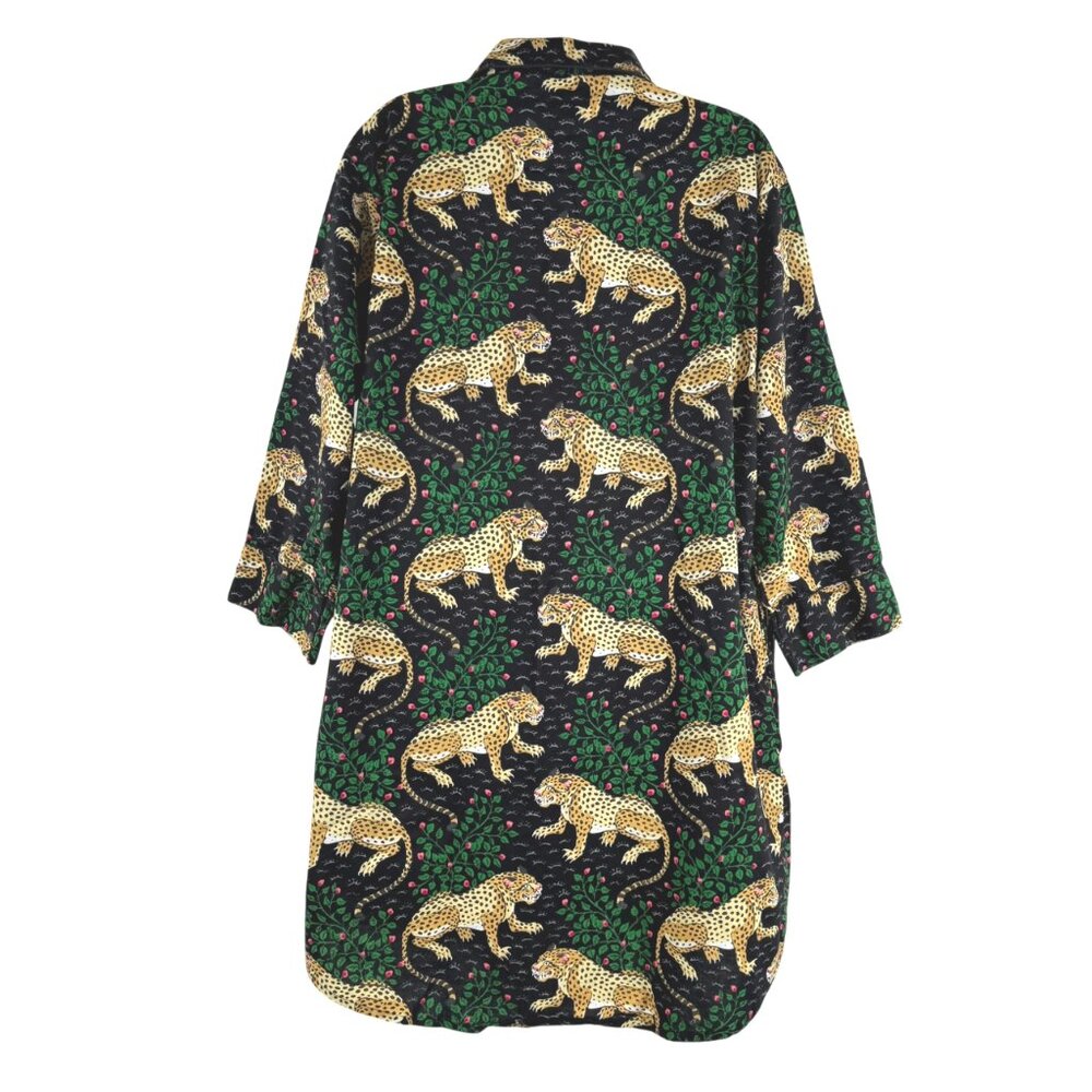 Printfresh Black Green Leopard Print Sleepshirt - Picture 5 of 9